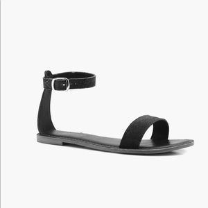 Brand new Boohoo suede sandals, black